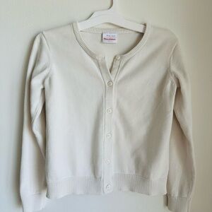 HANNAH ANDERSSON Classic White Crew Neck Button Down Cardigan - Sz 10/ 140cm